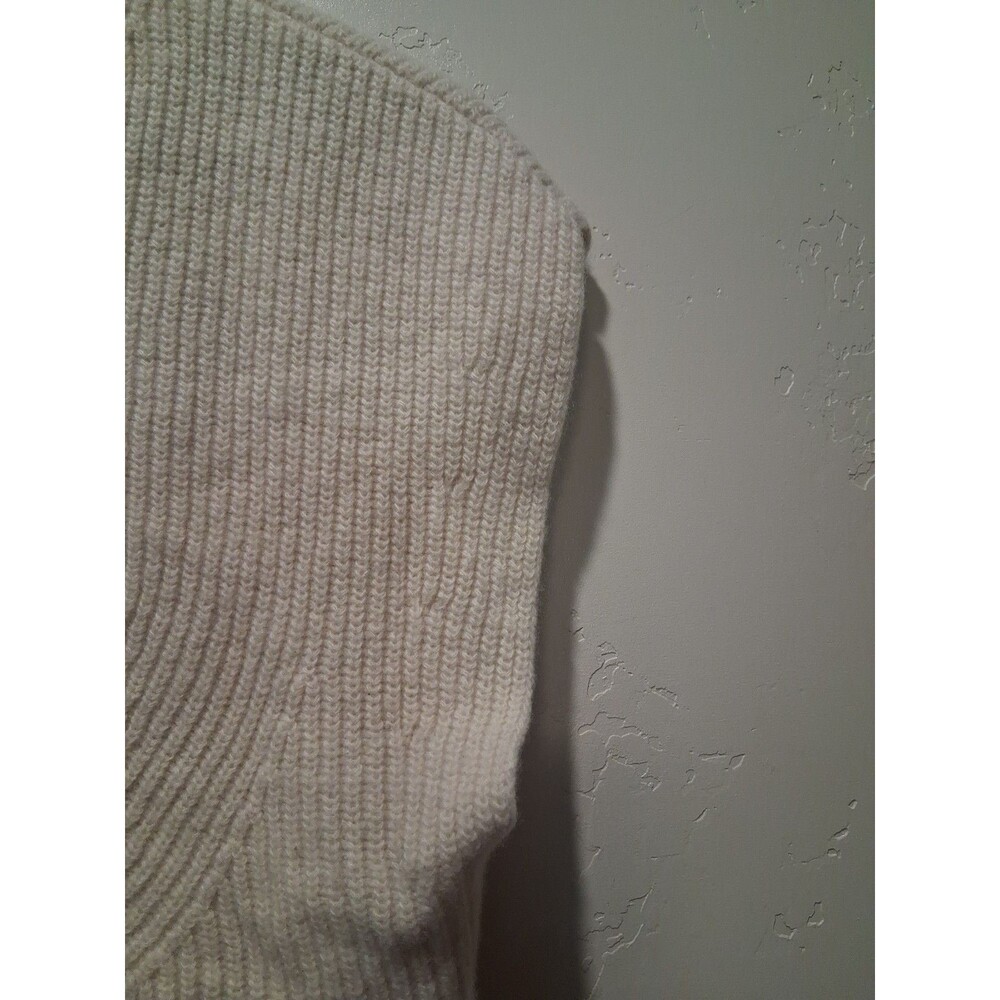 Anthropologie Maeve Size L Cream Sleeveless Sweater Hi/Low 100% Lambswool - Picture 11 of 11